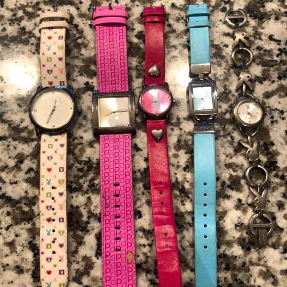 Authentic Playboy Lot of leather/SS watches - Picture 1 of 3